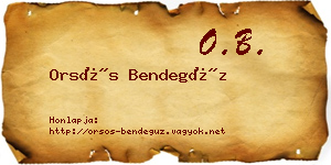 Orsós Bendegúz névjegykártya